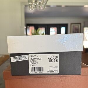 Prince Black Leather Flats